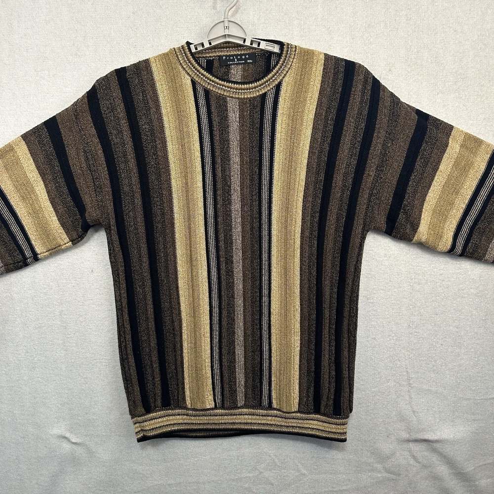 Vintage Protege Collection XXL Coogi Style Crew Multicolor Sweater Made In USA